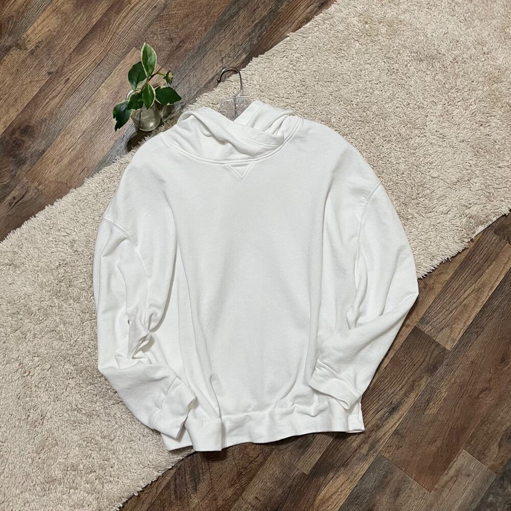 Fabletics Size XL Oversized White Crossover French Terry Pullover Brisa Hoodie